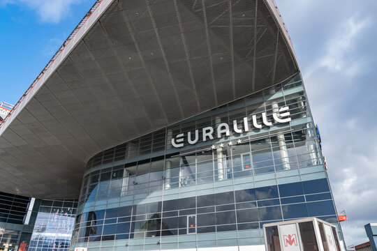 Lille,FRANCE-May 04,2019: Euralille shopping center in Lille.Euralille is a French shopping center in the city center of Lille, between two railway stations Lille-Europe and Lille-Flandres.
