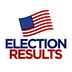 Election Results - with American flag.