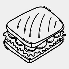 sandwich doodle vector icon. Drawing sketch illustration hand drawn line eps10