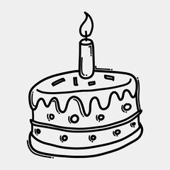 cake doodle vector icon. Drawing sketch illustration hand drawn line eps10
