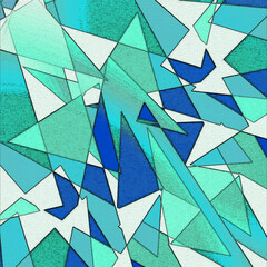 Triângulos irregulares ásperos em azul e menta