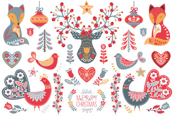 Scandinavian Folk Christmas  Design collection set 
