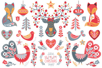 Scandinavian Folk Christmas  Design collection set 