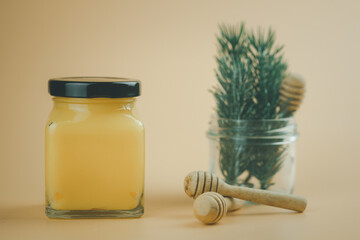 A jar with lid of homemade lemon curd