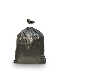 Close up of a garbage bag isolated on white background with clipping path