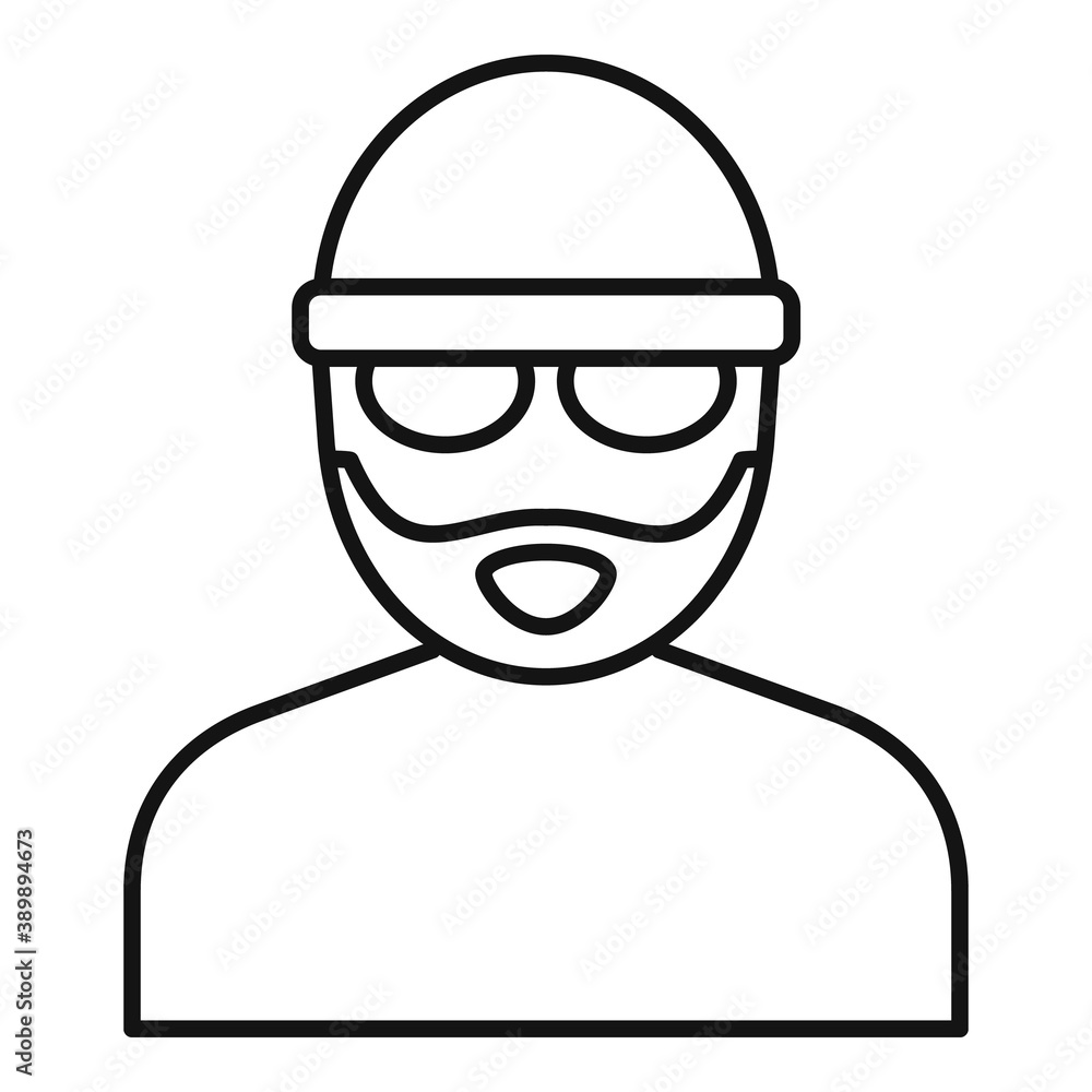 Poster old hacker icon. outline old hacker vector icon for web design isolated on white background
