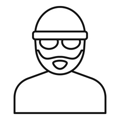 Old hacker icon. Outline old hacker vector icon for web design isolated on white background