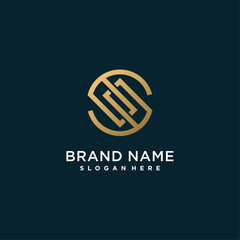 Golden letter logo with inital S for company, creative, brand, Premium Vector part 1