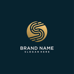 Golden letter logo with inital S for company, creative, brand, Premium Vector part 2