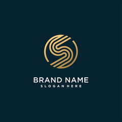 Golden letter logo with inital S for company, creative, brand, Premium Vector part 10