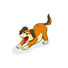 cute dog lough happily vector.
