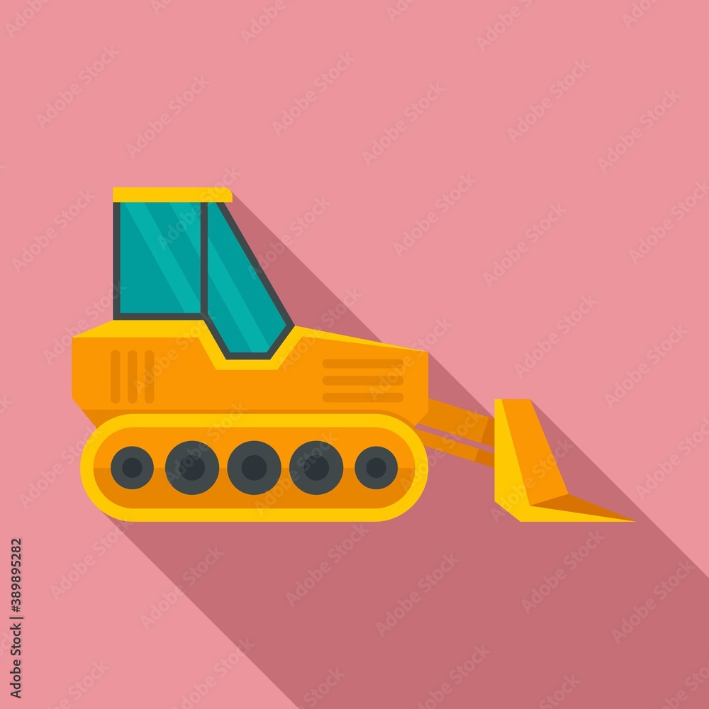 Aufkleber front bulldozer icon. flat illustration of front bulldozer vector icon for web design