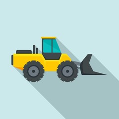 Machinery bulldozer icon. Flat illustration of machinery bulldozer vector icon for web design