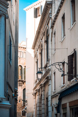 Obraz premium Street view of old buildings in Venice, ITALY