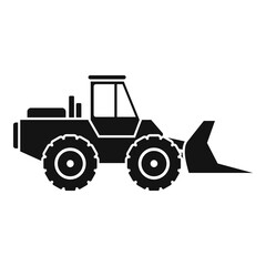 Front bulldozer icon. Simple illustration of front bulldozer vector icon for web design isolated on white background