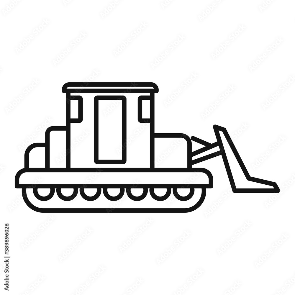 Aufkleber building bulldozer icon. outline building bulldozer vector icon for web design isolated on white bac