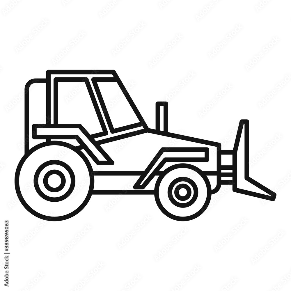 Aufkleber digger bulldozer icon. outline digger bulldozer vector icon for web design isolated on white backgro