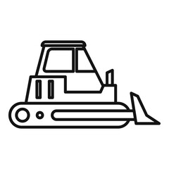 Big bulldozer icon. Outline big bulldozer vector icon for web design isolated on white background
