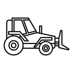 Fototapeta na wymiar Digger bulldozer icon. Outline digger bulldozer vector icon for web design isolated on white background
