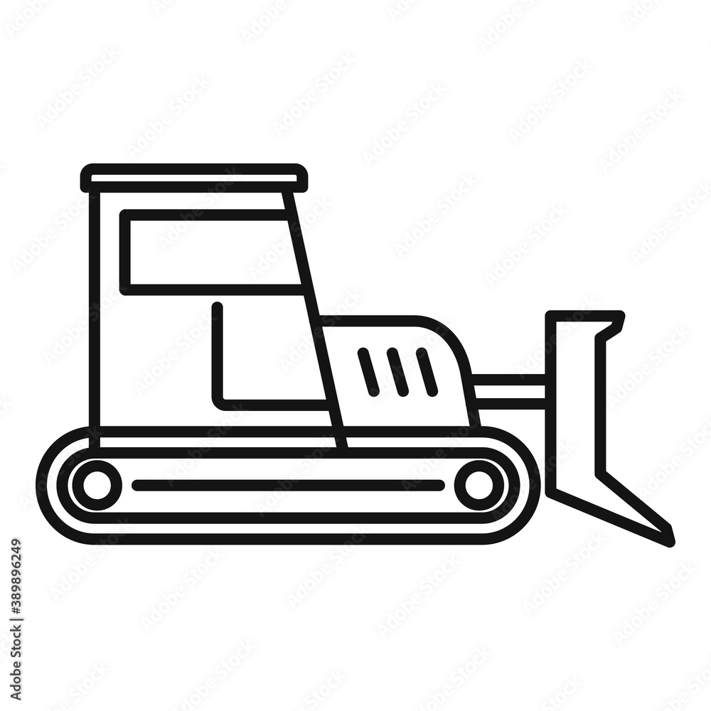 Poster build bulldozer icon. outline build bulldozer vector icon for web design isolated on white backgroun