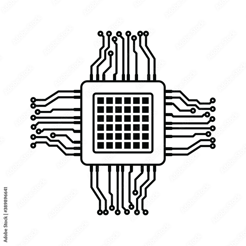 Aufkleber cpu icon. mini cpu sign flat style. processor vector icon. vector illustration