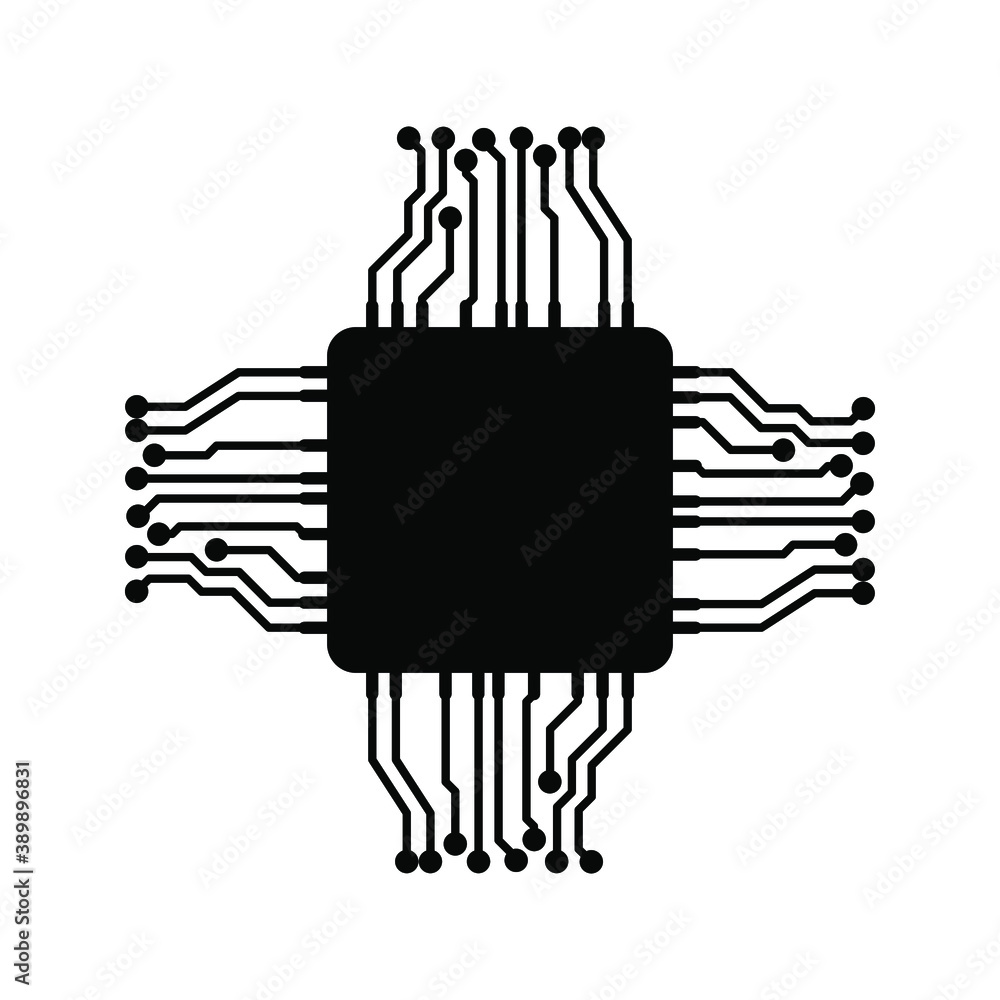 Aufkleber cpu icon. mini cpu sign flat style. processor vector icon. vector illustration