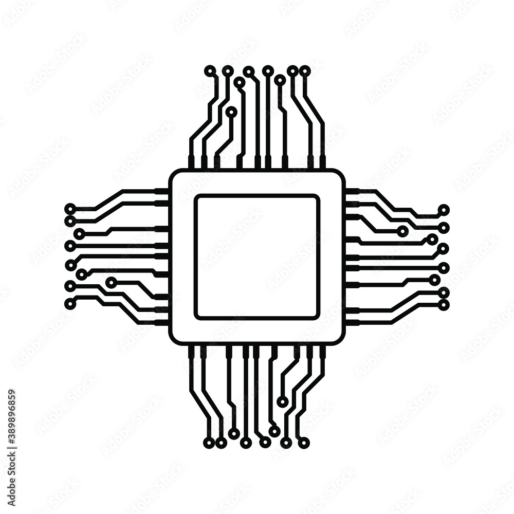 Aufkleber cpu icon. mini cpu sign flat style. processor vector icon. vector illustration