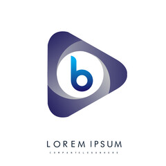 B letter logo in the triangle shape, font icon, Vector design template elements for your Business or company identity.