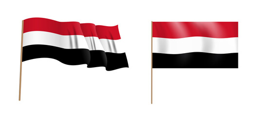 colorful naturalistic waving Egypt flag. Vector Illustration