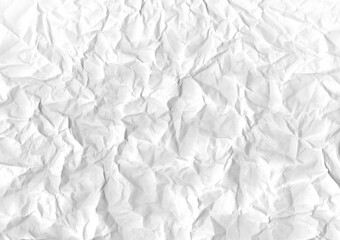 White sheet of crumpled paper background