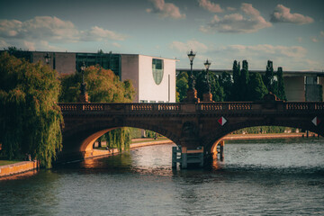 bridge over the river with the chancellory building