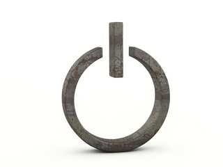 Rusty metal power symbol