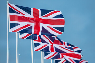 Fototapeta na wymiar British Union Jack Flags