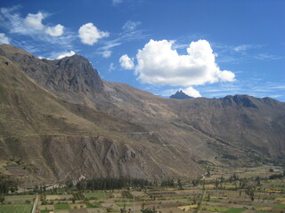 Fototapeta premium Hiking in the beautiful mountain nature to Huayna and Machu Picchu along the Inca Trail of Peru, South America