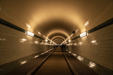 Old Elbe Tunnel or St. Pauli Elbe Tunnel (Alter Elbtunnel) in Hamburg, Germany
