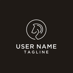 orse logo concept with white circle lines, simple, unique, creative