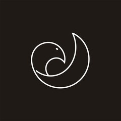 bird logo concept with simple white circle