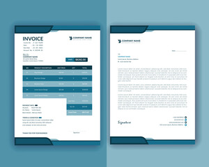 invoice template and letterhead template vector format, bill voucher with business letterhead, pad, receipt voucher, bill, quotation 