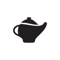 Tea pot icon logo design template