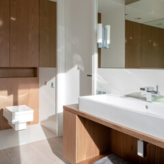 Bathroom with wooden details