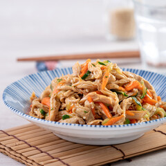 Taiwanese food - Homemade delicious cold dish of shredded chicken with soy sauce