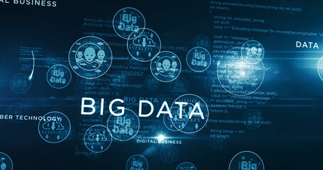 Big data technology symbols illustration