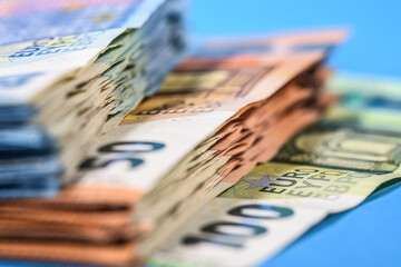 euro argent BCE banque bancaire billet épargne coupure - obrazy, fototapety, plakaty