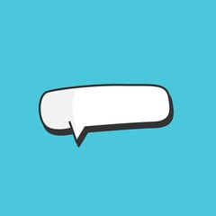 Blank empty white speech bubbles vector with blue background