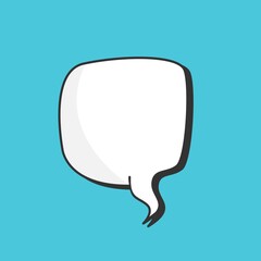 Blank empty white speech bubbles vector with blue background