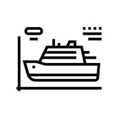 ship modeling line icon vector. ship modeling sign. isolated contour symbol black illustration
