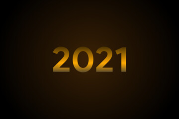 Happy New 2021 Year Elegant Design with 3D Effect Light .