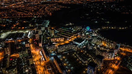 night city of Penza top view