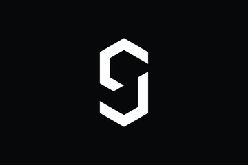 SJ logo letter design on luxury background. JS logo monogram initials letter concept. SJ icon logo design. JS elegant and Professional letter icon design on black background. J S SJ JS