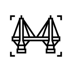 bridge modeling line icon vector. bridge modeling sign. isolated contour symbol black illustration